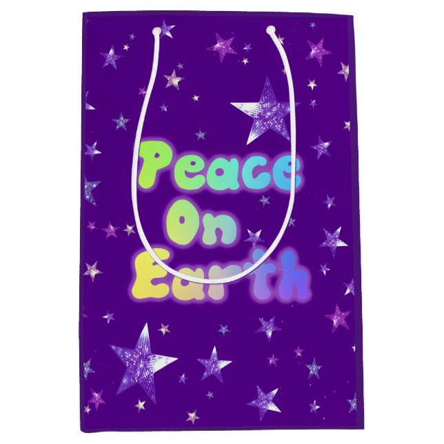 Sacola Para Presentes Média Paz na Terra (Frente)