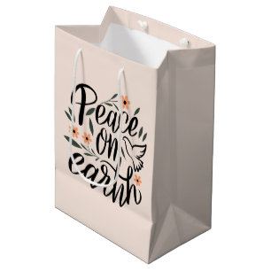 Sacola Para Presentes Média Paz na Terra Design Floral