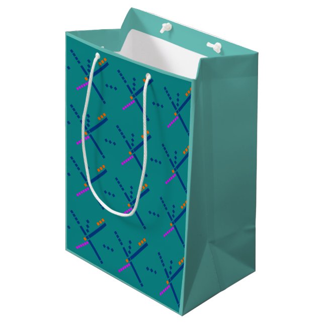 Sacola Para Presentes Média PDX Airport Carpet Portland Oregon Medium Gift Bag (Frente inclinada)
