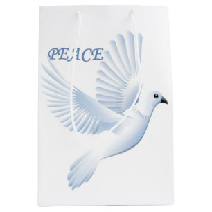 SACOLA PARA PRESENTES MÉDIA PEACE DOVE