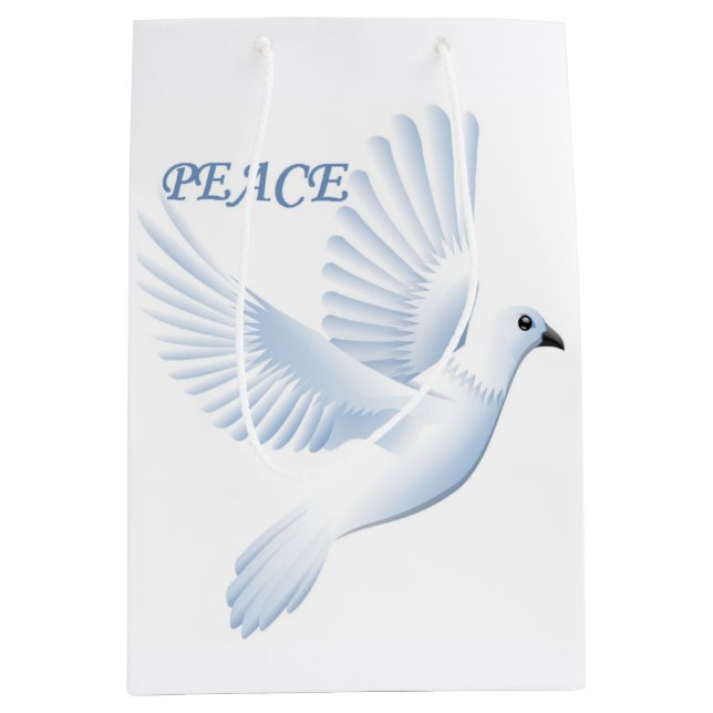 SACOLA PARA PRESENTES MÉDIA PEACE DOVE (Frente)