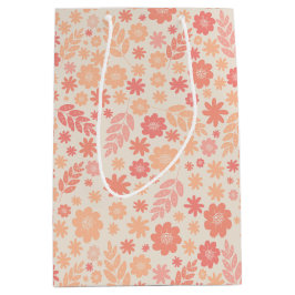 Sacola Para Presentes Média Peach Airy Wildflower Meadow Standard