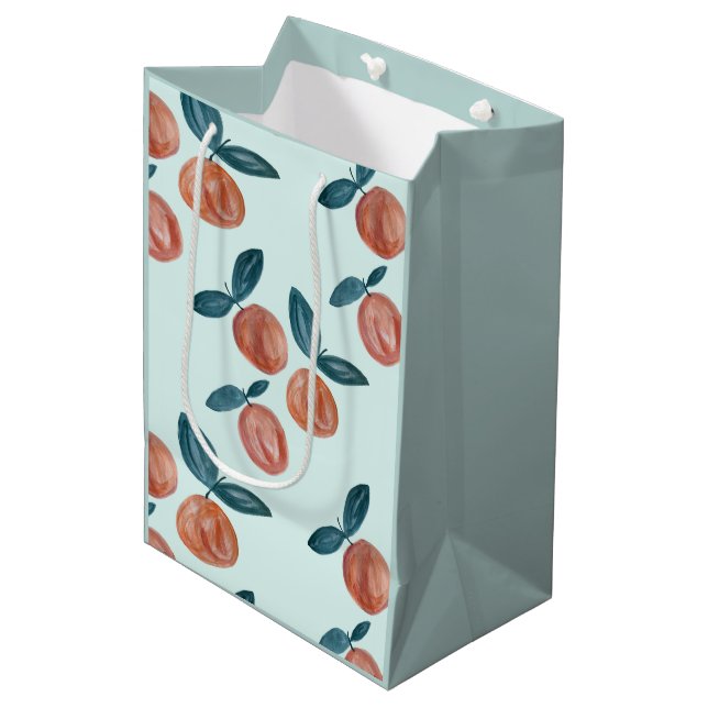 Sacola Para Presentes Média Peach Painting Pattern Party (Partido de Pintel) (Frente inclinada)
