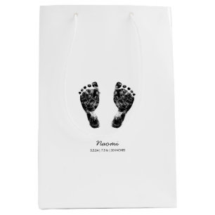 Sacola Para Presentes Média Pegada Personalizada Carregue Seu Bebê Em