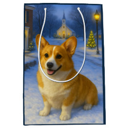 Sacola Para Presentes Média Pembroke Welsh Corgi Feriado