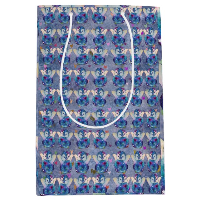 Sacola Para Presentes Média Penguin named Button (Frente)