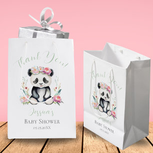 Sacola Para Presentes Média Peônias de Panda Bebê Selva Churrasco de Bebê Obri