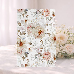 Sacola Para Presentes Média Peônias em Bloom