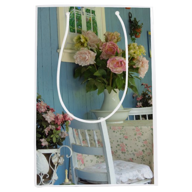 Sacola Para Presentes Média Peônias vitorianas - Vineyard de Martha (Frente)