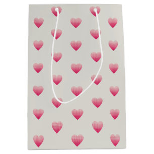 Sacola Para Presentes Média Pequenas cinzas cor-de-rosa