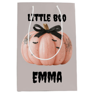 Sacola Para Presentes Média Pequeno Boo Personalizado Pumpkin do Halloween