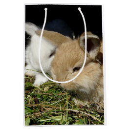 Sacola Para Presentes Média Pequenos coelhos fofos bonitos
