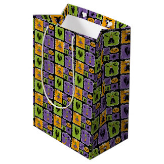 Sacola Para Presentes Média Personagens Fofos de Halloween