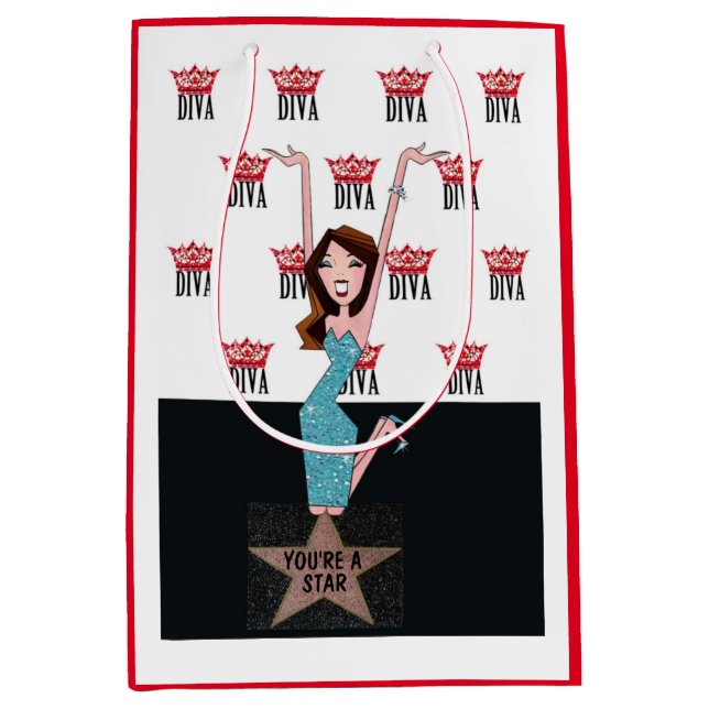 Sacola Para Presentes Média Personalioze o Saco de Presente DIVA (Frente)