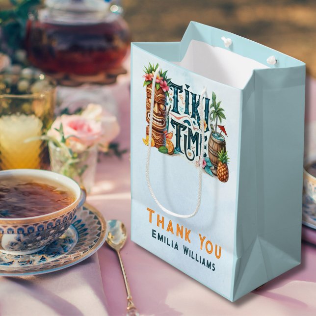 Sacola Para Presentes Média Personalização Personalizada do Partido TIKI (Criador carregado)