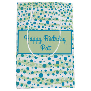 Sacola Para Presentes Média Personalizado pelo mar azul e verde