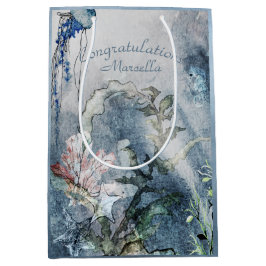 Sacola Para Presentes Média Personalizado sob a costa marítima