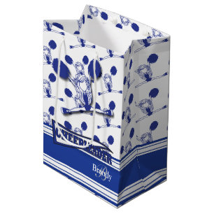 Sacola Para Presentes Média Personalizar Cheerleader Azul Escuro