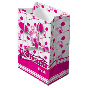 Sacola Para Presentes Média Personalizar Cheerleader Rosa Quente