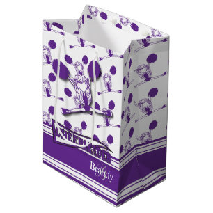 Sacola Para Presentes Média Personalizar Cheerleader Roxo