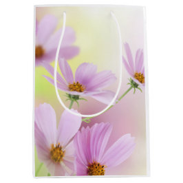 Sacola Para Presentes Média Personalizar Imagem & Flor Rosa Aquarela