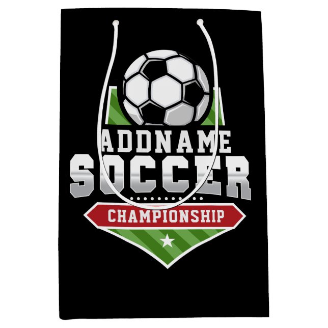 Sacola Para Presentes Média Personalizar jogador de equipe de texto de ADD de  (Frente)