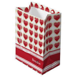 Sacola Para Presentes Média Personalize a obscuridade - corações vermelhos d