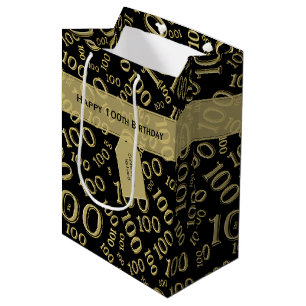 Sacola Para Presentes Média Personalize: Centenarian, 100th tema do
