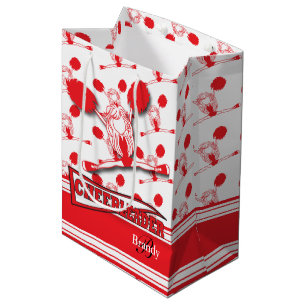 Sacola Para Presentes Média Personalize o cheerleader vermelho