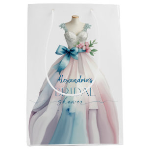 Sacola Para Presentes Média Personalize Vestido de Chuveiro de Noiva