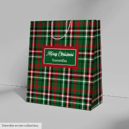 Sacola Para Presentes Média Personalized Christmas Gift Bags Tartan Monogram