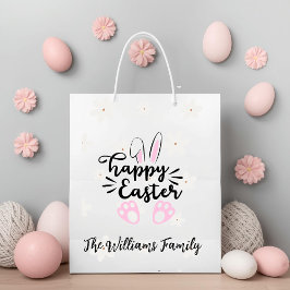 Sacola Para Presentes Média Personalized Happy Easter Gift Bag