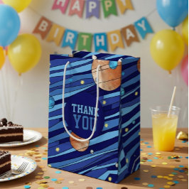 Sacola Para Presentes Média Personalized Outer Space Galaxy Birthday THANK YOU