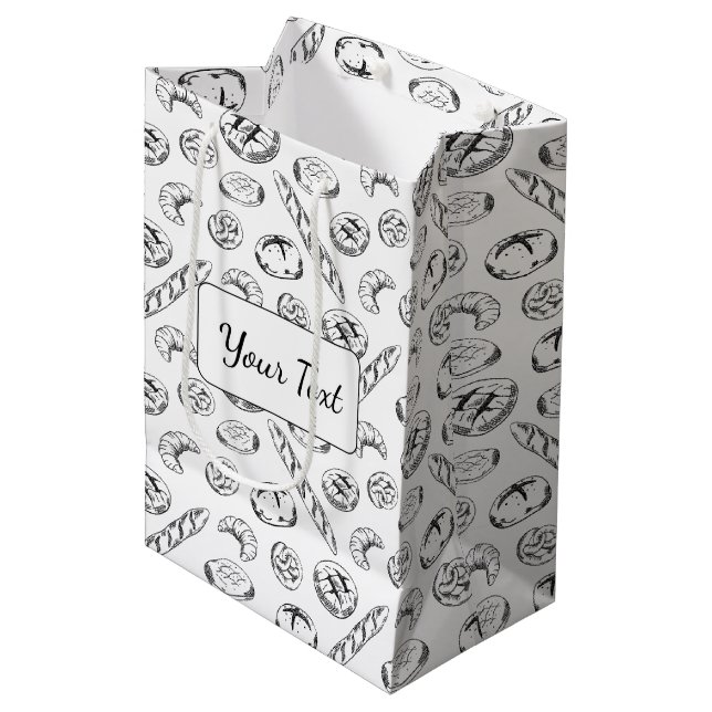 Sacola Para Presentes Média Personalized Pastry Illustration Packaging (Frente inclinada)