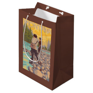 Sacola Para Presentes Média Pesca com mosca das mulheres - Montana
