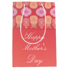 Sacola Para Presentes Média Pêssego E Rosa