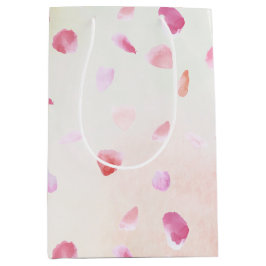 Sacola Para Presentes Média Pétalas de Rosa de Pêssego Cor-de-Rosa-Amarelo-Ver