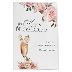 Sacola Para Presentes Média Pétalas & Prosecco Churrasco Floral de Noiva