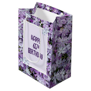 Sacola Para Presentes Média Phlox Roxo Para 65.º Aniversário