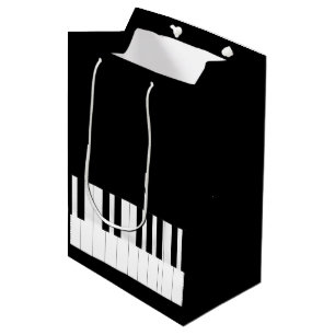 SACOLA PARA PRESENTES MÉDIA PIANO KEYS AMANTE DE MÚSICA