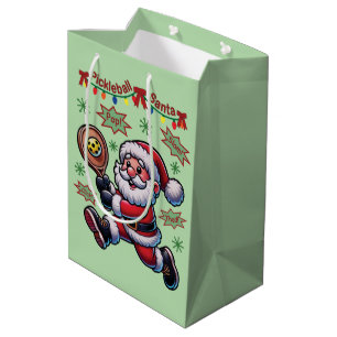 Sacola Para Presentes Média Pickleball Papai Noel Natal