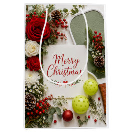 Sacola Para Presentes Média Pickleball tema de Natal