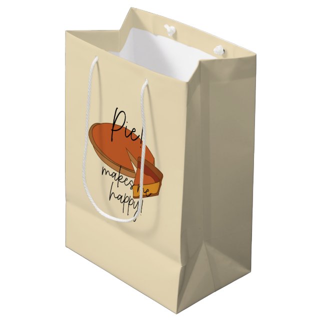 Sacola Para Presentes Média Pie Me Faz Uma Pizza Feliz (Frente inclinada)