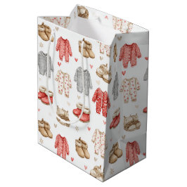 Sacola Para Presentes Média Pijamas Aconchegantes Padrão Boho Babyshower