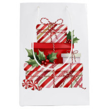 Pilha de Presentes de Natal Listras de Bastão de D