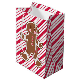 Sacola Para Presentes Média Pimenta-de-menta-pimenta Pão-de-Natal Gift Bag