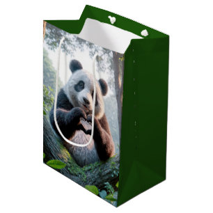 Sacola Para Presentes Média Pinças De Urso Panda Em Forma De Coração