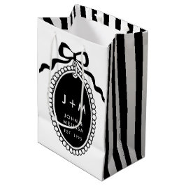 Sacola Para Presentes Média Pingente de Aniversário Coquette Laço Preto