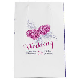 Sacola Para Presentes Média pinho de pínus desenhando presente de casamento