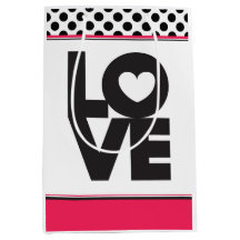 Pink Love Black Dots Gift Bag